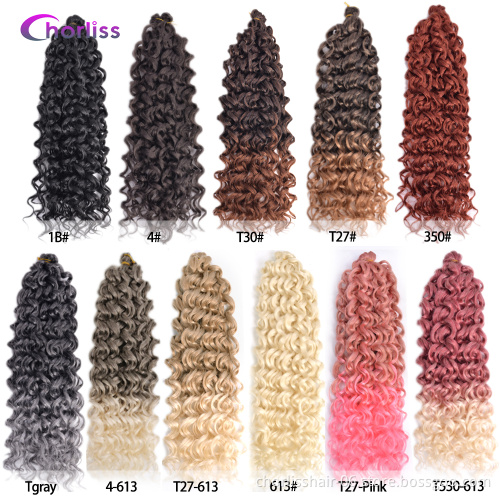 New Arrival Pink Brown Deep Ocean Wave Crochet Braids Soft Hawaii Curls Ombre Color Synthetic Hair Extensions For Women African